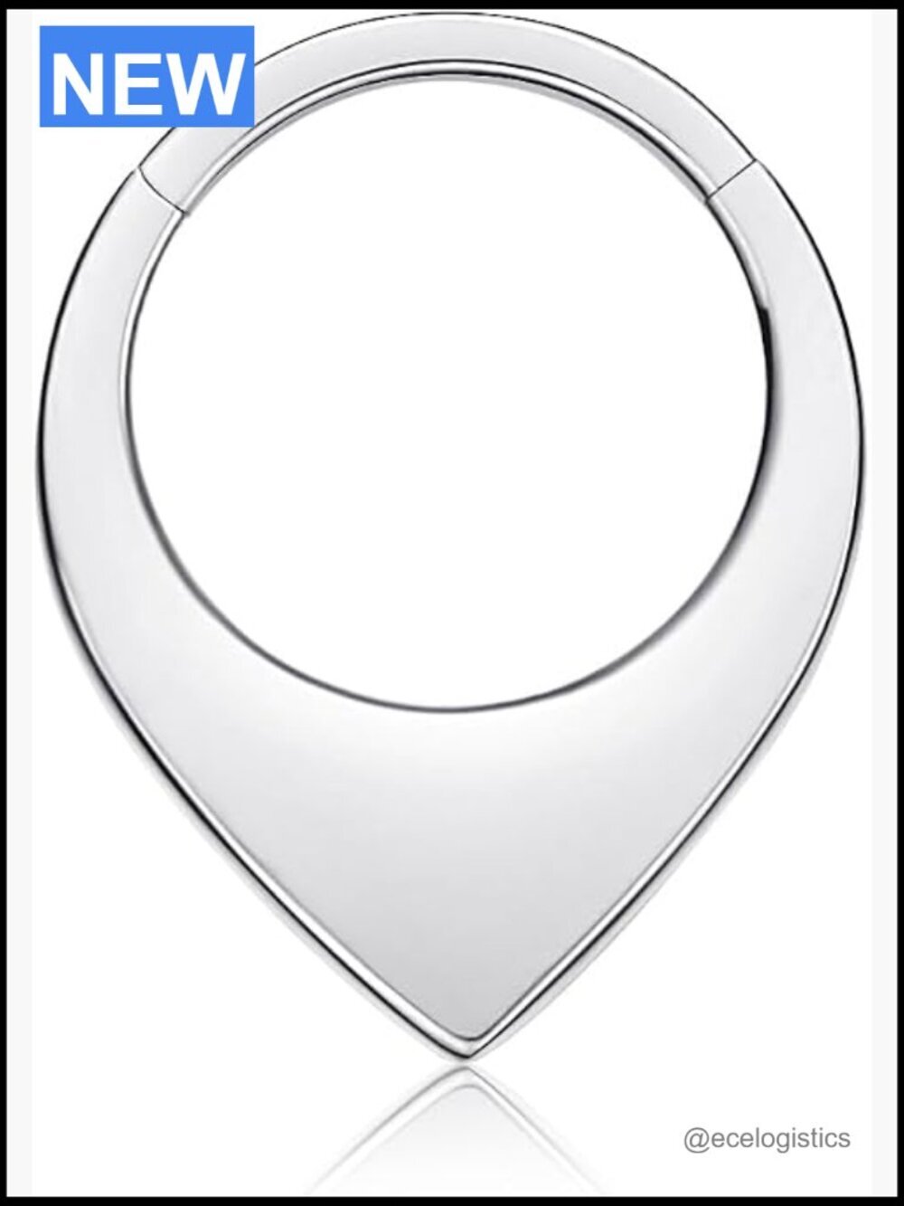 16G G23 Titanium Teardrop Septum Clicker Ring Nose Hoop Piercing Jewelry